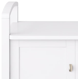 Warm Shaker Solid Wood 44" Rustic Entryway Storage Bench, White
