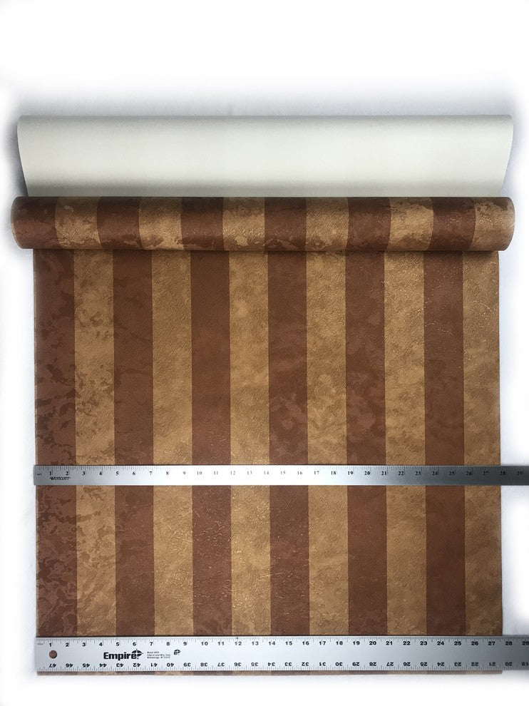 300065 Gold Cooper Bronze Stripe Portofino Wallpaper, Triple Roll - 75 Sq.ft