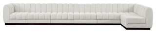 Quinn Chenille Upholstered 7-Piece L-Shaped Modular Sectional, Cream
