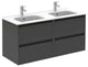 Modern Floating Bath Vanity Sensation Grey, 48" Double Sink