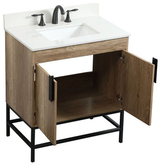 Home Living 19" Modern Natural Oak-Light Bathroom Vanity