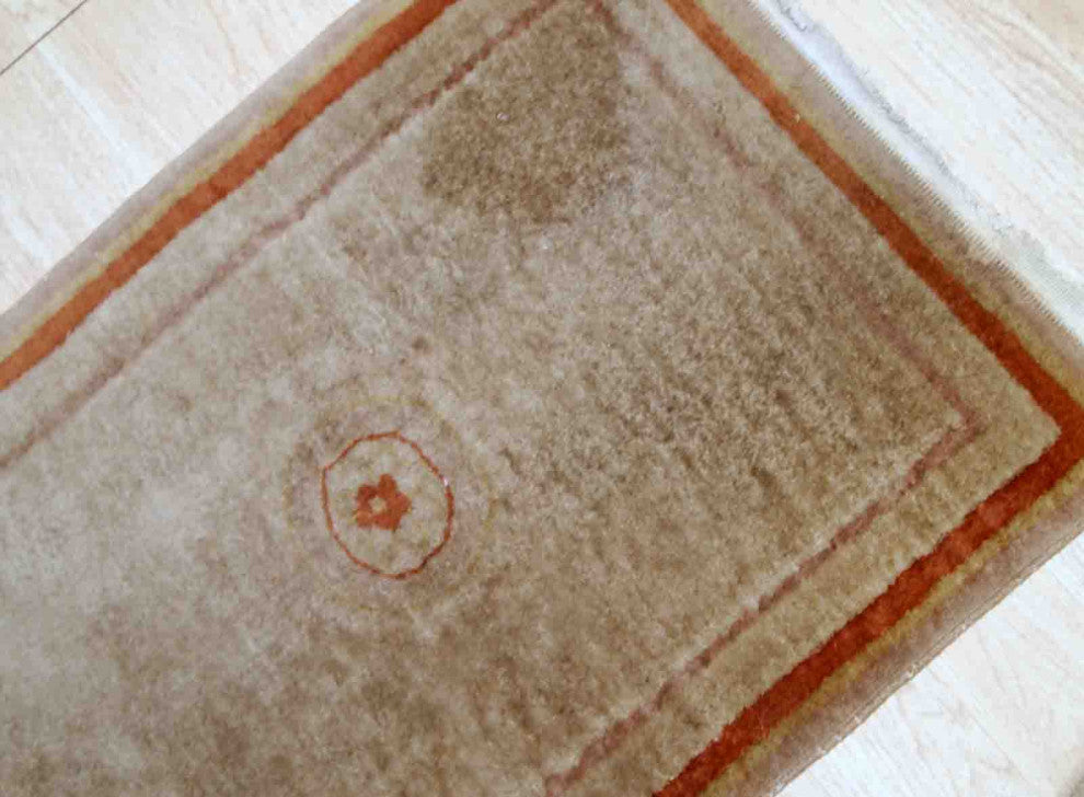 Handmade Vintage Art Deco Chinese Rug, 2.1'x3.2', 64cmx97cm 1970s