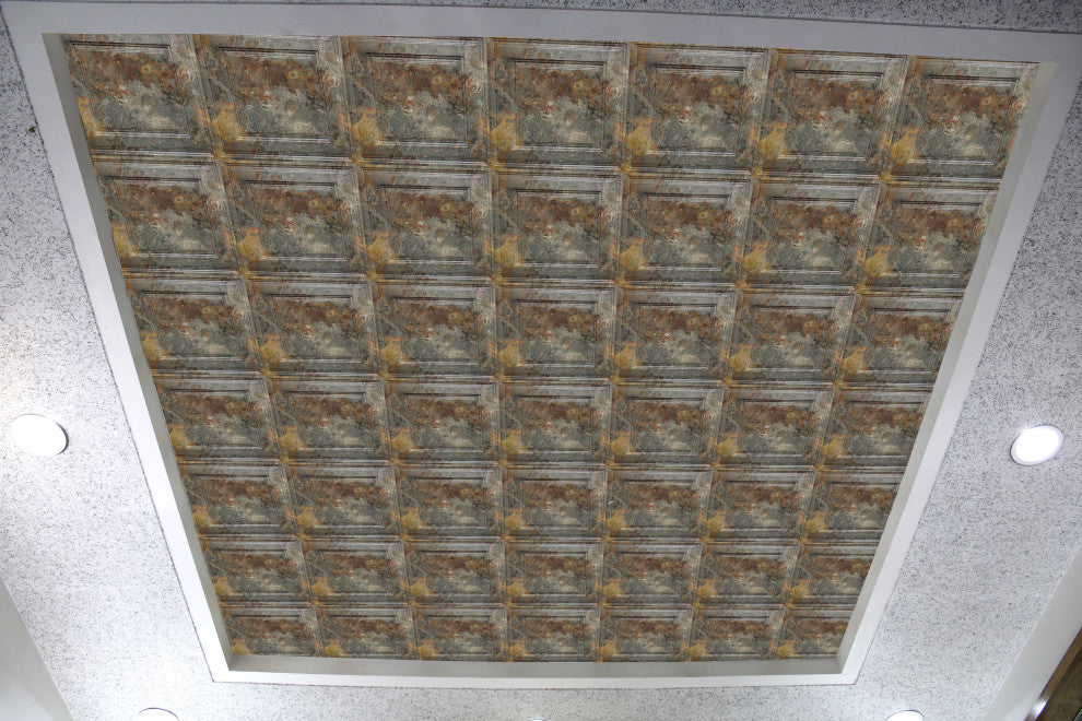 Simply Rustic 3D Ceiling Panels, 2'x2', 40 Sq Ft, Pack of 10