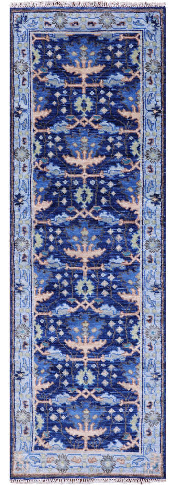Runner Turkish Oushak Handmade Wool Rug 2' 7" X 8' 1" - Q15481