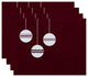 Geo-Bulbs, Holiday Print Placement, Cranberry And Burgundy, Set of 4