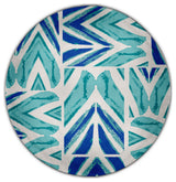 Urban Graffiti Rug, Blue, 5' Round