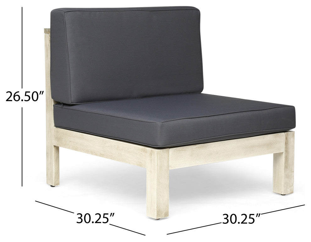 Andy Outdoor Modular Acacia Wood Sofa With Cushions