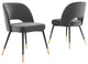 Rouse Performance Velvet Dining Side Chairs, Set of 2 Charcoal