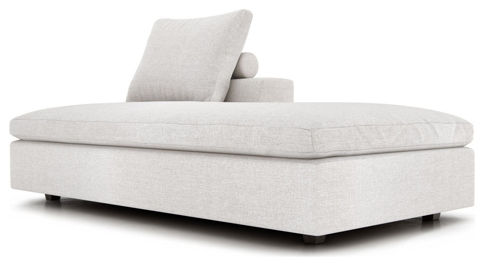 Lucerne Modular Chaise, Ashen Fabric, Ashen Fabric, End-Right