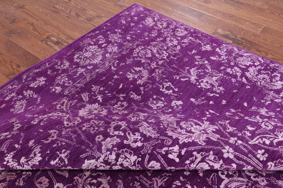 8' 11" X 12' 3" Persian Wool and Silk Hand Knotted Rug Q11762