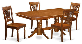 Napl5-Sbr-W, 5-Piece Dining Room Set Dining Table and 4 Dining Chairs