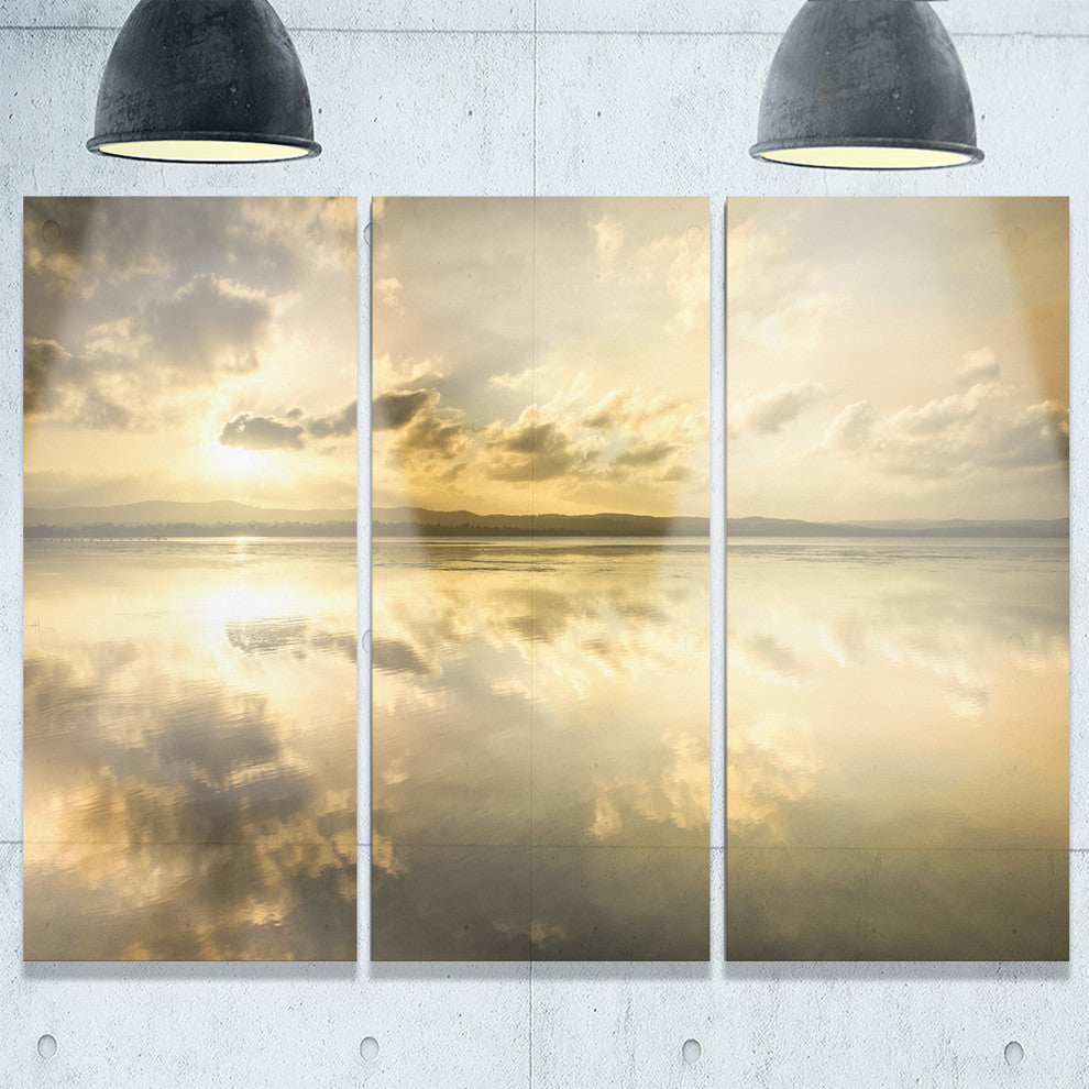 "Amazing Foreshore Reserve Reflection" Metal Wall Art, 3 Panels, 36"x28"