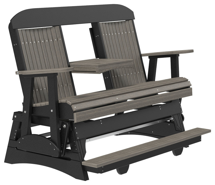 Poly Classic Glider, Coastal Gray & Black, 5 Foot, Balcony