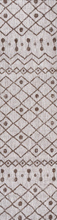 Nokat Tribal Bohemian Indoor/Outdoor Beige/Brown 2 ft. x 8 ft. Runner Rug