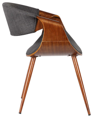 Jerrod Dining Chair, Walnut Finish and Charcoal Fabric
