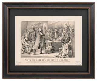 Framed Patrick Henry's "Give Me Liberty, or Give Me Death" by Currier and Ives