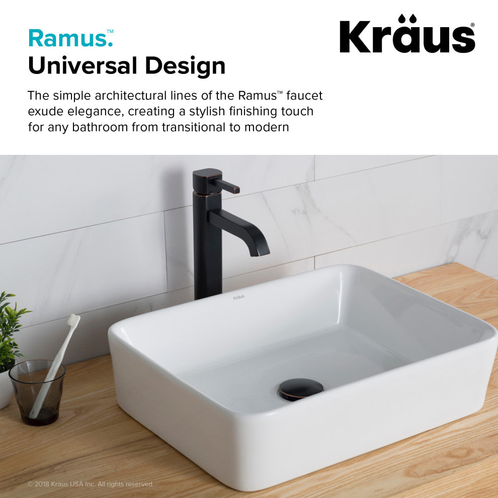 Ramus Single Handle 1-Hole Vessel Bathroom Faucet, Oil Rubbed Bronze