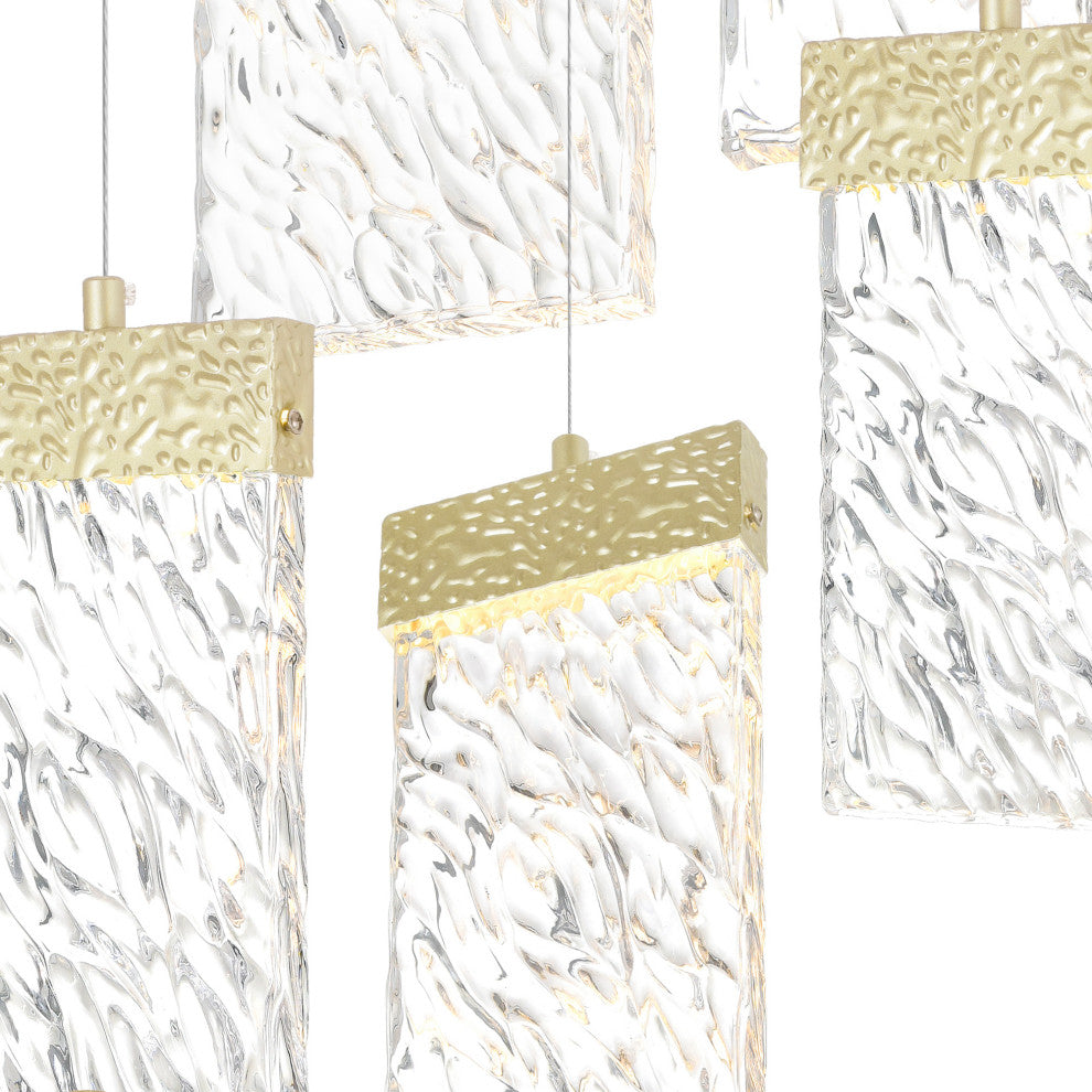 Carolina LED Chandelier With Gold Leaf Finish