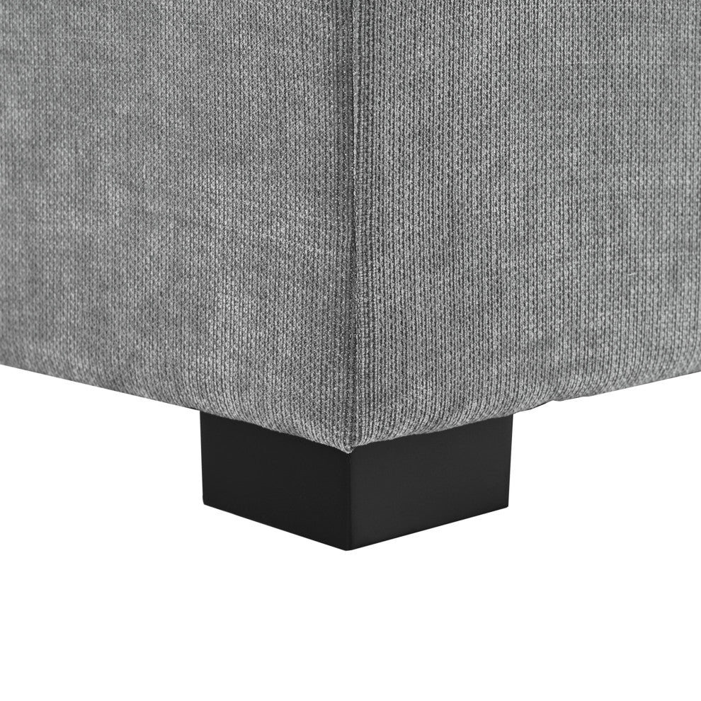 GDF Studio Extra-Large Lounge Chair With Durable Wood Legs & Cozy Fabric, Gray