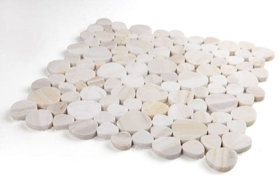 Marble Pebbles Mosaics Heart Shape Tile for Floors Walls, Wood