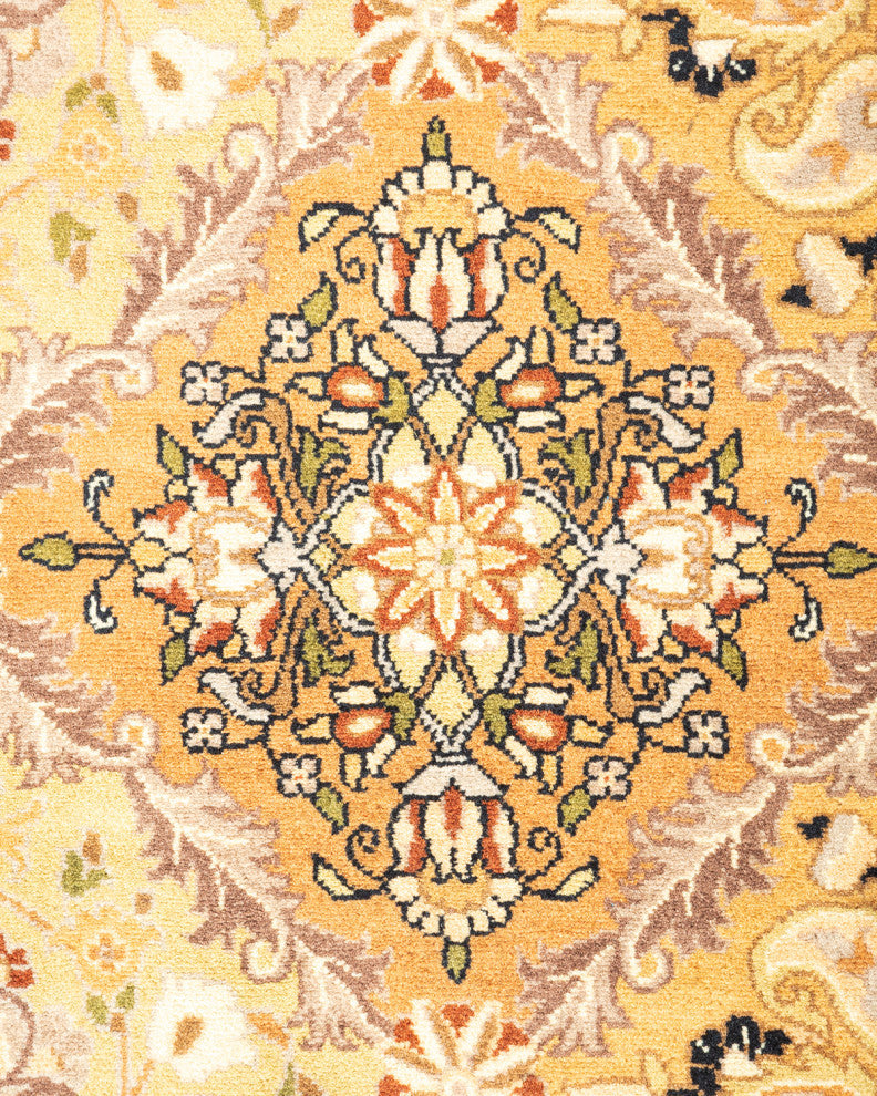 Sangli, One-of-a-Kind Hand-Knotted Area Rug Yellow, 8'1"x8'1"