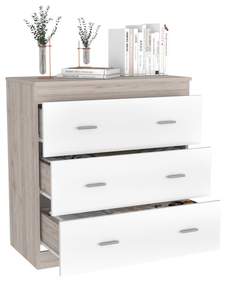 Burlington Dresser with 3 Drawers, Light Gray