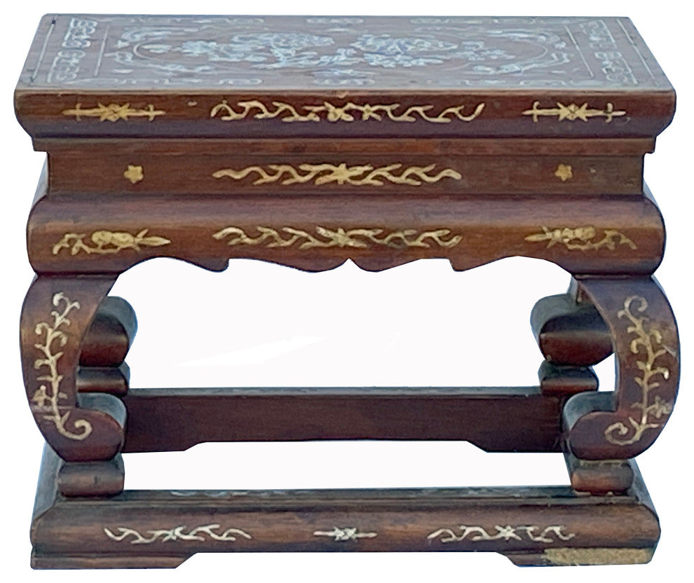 Chinese Brown MOP Inlay Rectangular Table Top Stand Display Easel Hws2384