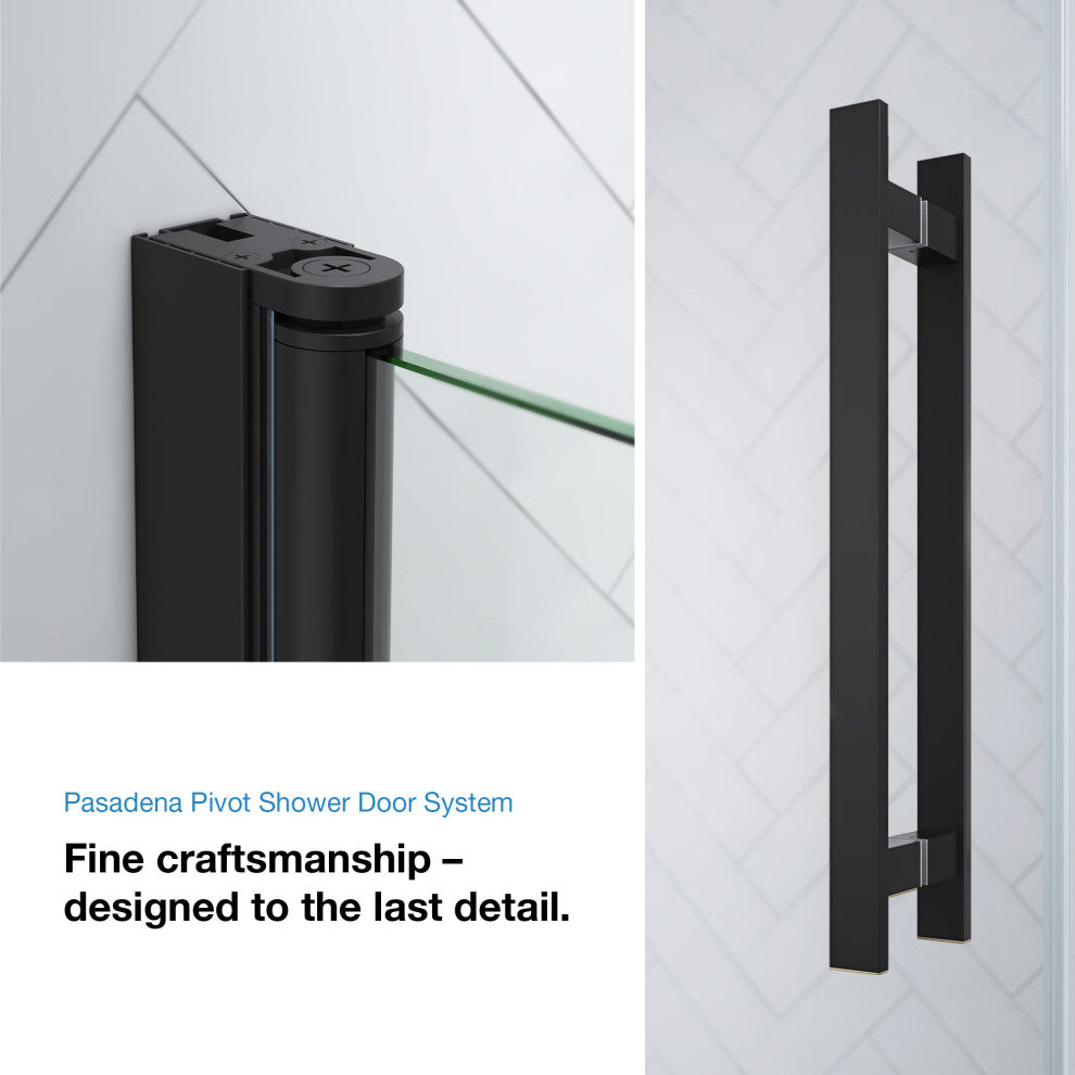 Pasadena 39 7/16-41 3/8"Wx72"H Alcove Pivot Shower Door Black