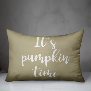 It's Pumpkin Time Lumbar Pillow, Beige, 14"x20"