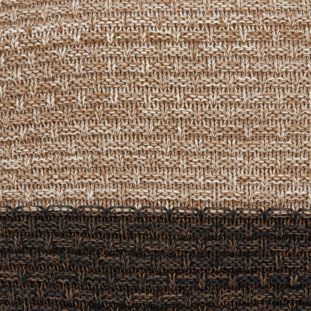 HomeRoots 20" x 0.5" x 20" Transitional Brown And Coffee Cotton Pillow Cover