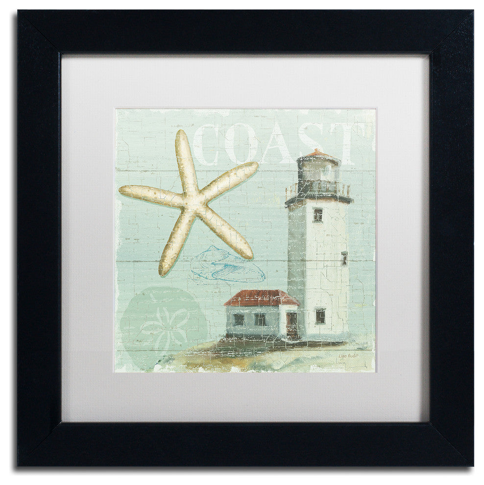 'Beach House II' Matted Framed Canvas Art by Lisa Audit
