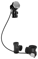 40 ABS 27" Cable Drive Bath Waste - Ball Joint Head In Powder Coated Black