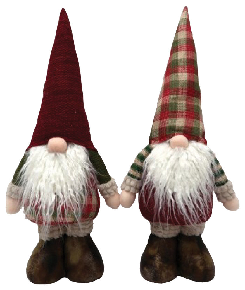 14" Plaid Gnomes, Set of 2