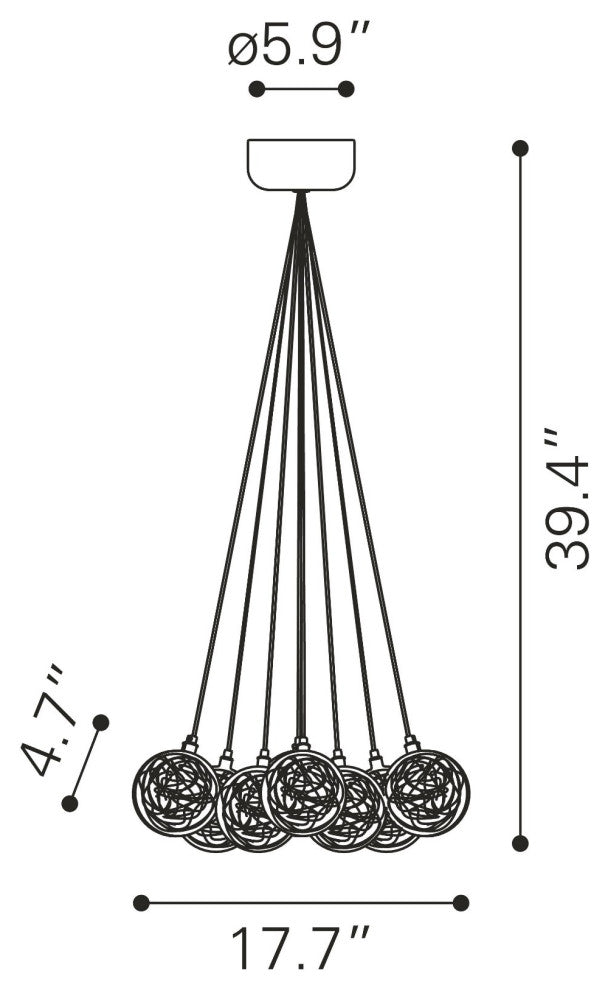 Pendant Ceiling Light Fixture, Glass, Steel Metal, Clear, Kitchen LoungeLobby