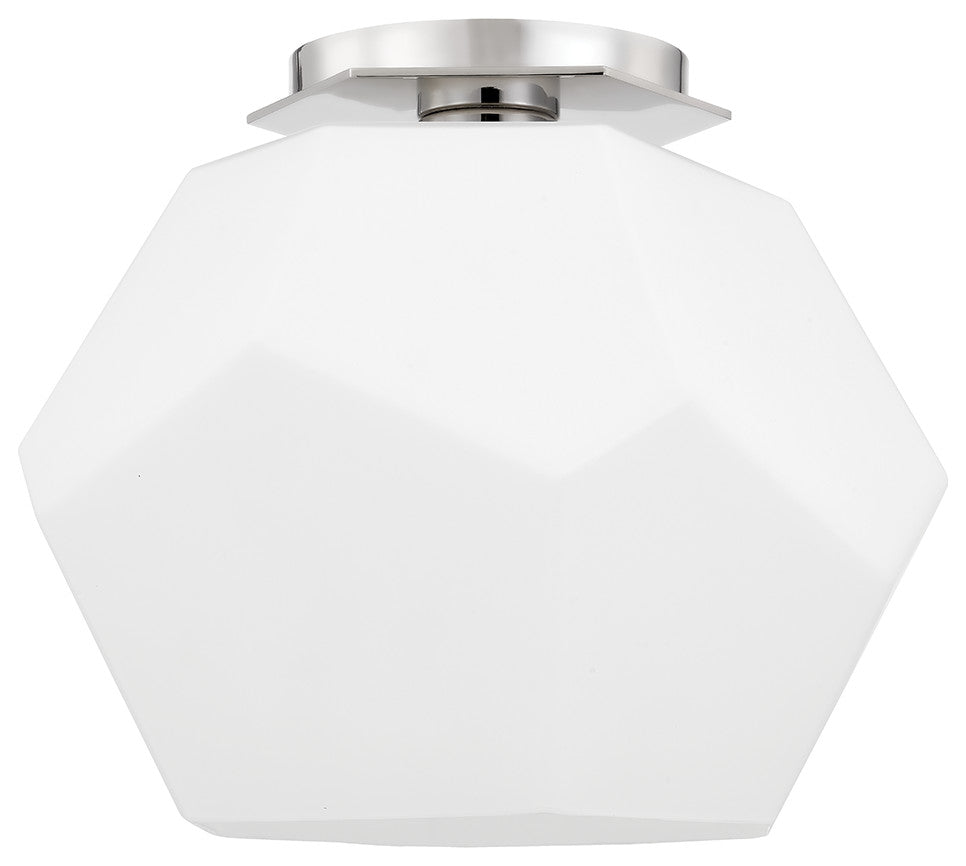 Tring 1-Light Flush Mount, Polished Nickel