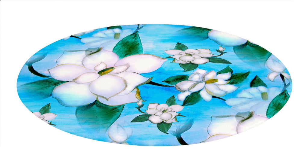 Floral accent decorative area rugs 60 inches round form my art., Magnolias