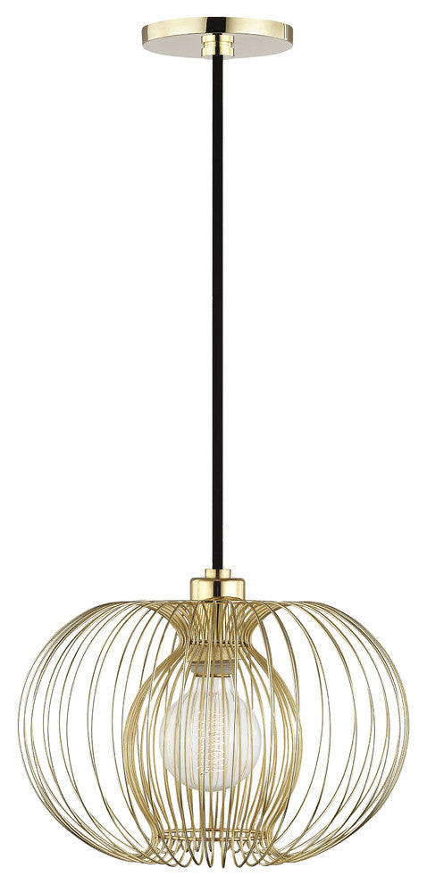 Jasmine Small Pendant, Finish: Polished Brass