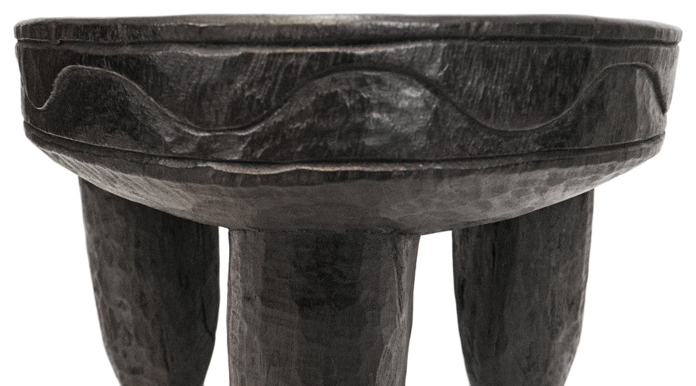 Consigned Ebony Wood Stool Side Table 1