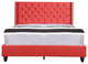 Mina Upholstered Faux Leather Bed, Red, Full