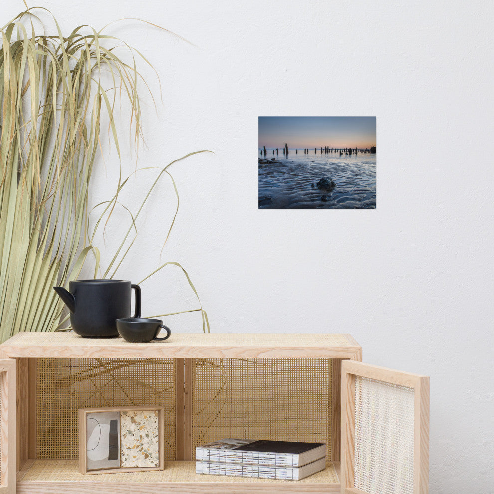 Low Tide At Battery Landscape Photo, Beach Unframed Wall Art Print, 11" X 14"