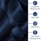 Delara 100% Organic Cotton Plush Hand Towels, Set of 2, 20"x30", Navy Blue