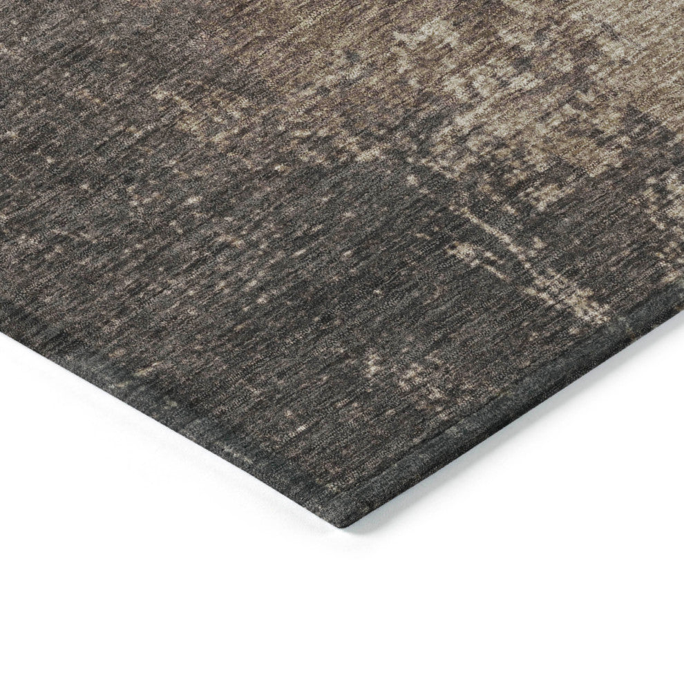 Machine Washable Indoor/Outdoor Chantille ACN1912 Taupe 8' x 8' Round Rug