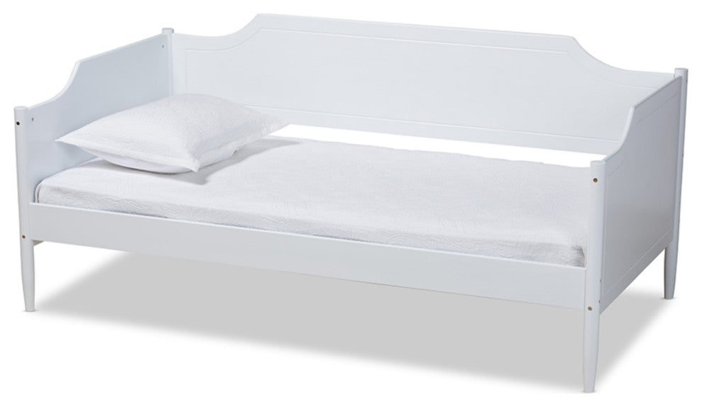Alya Classic Traditional Farmhouse White Finished Wood Twin Size Daybed