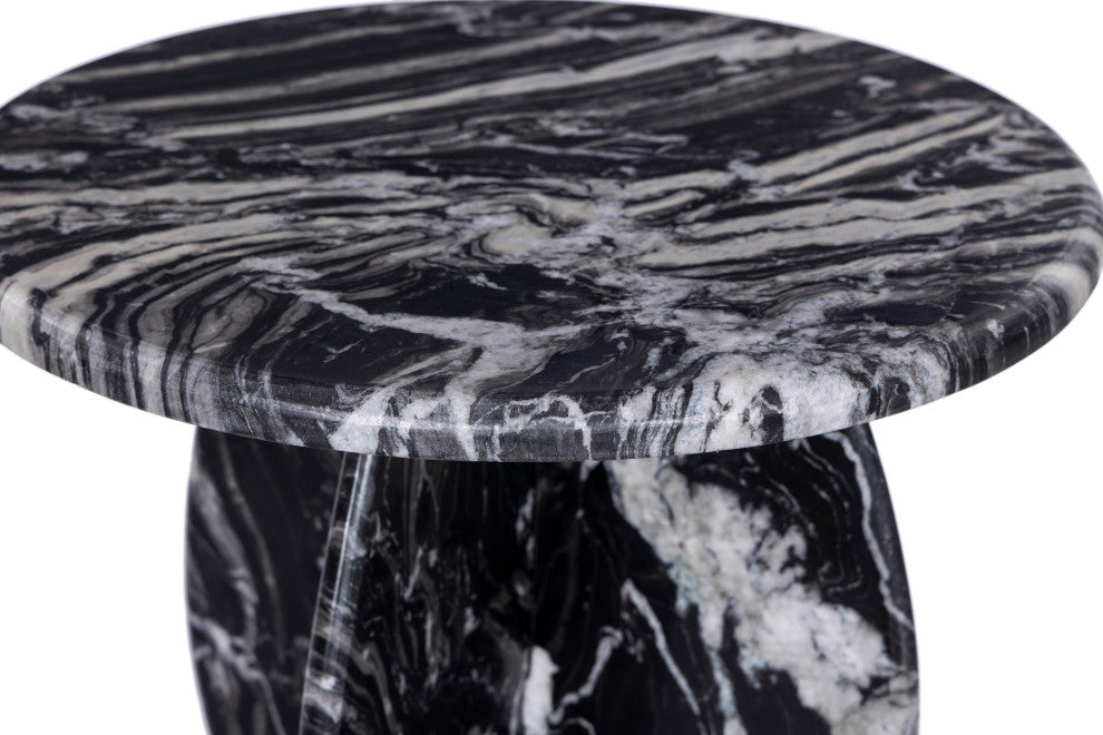 Formentera Marble Coffee Table, Black, End Table