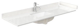Beckett TK 60" White Single Vanity, White Quartz Top, 1-Hole, Black Trim
