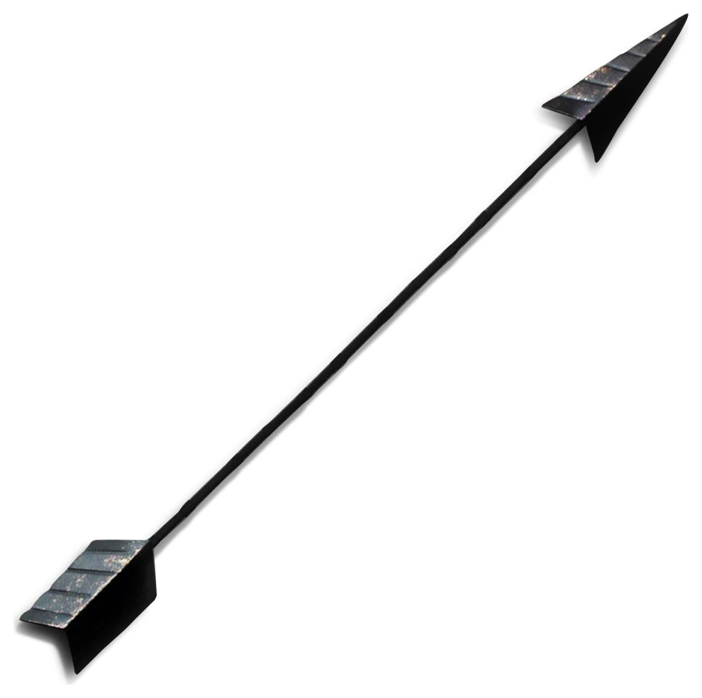Rustic Cast Iron Metal Arrow Wall Decor, Distressed Bronze