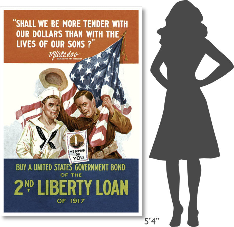 "WWI: 2nd Liberty Loan" Digital Paper Print, 42"x62"