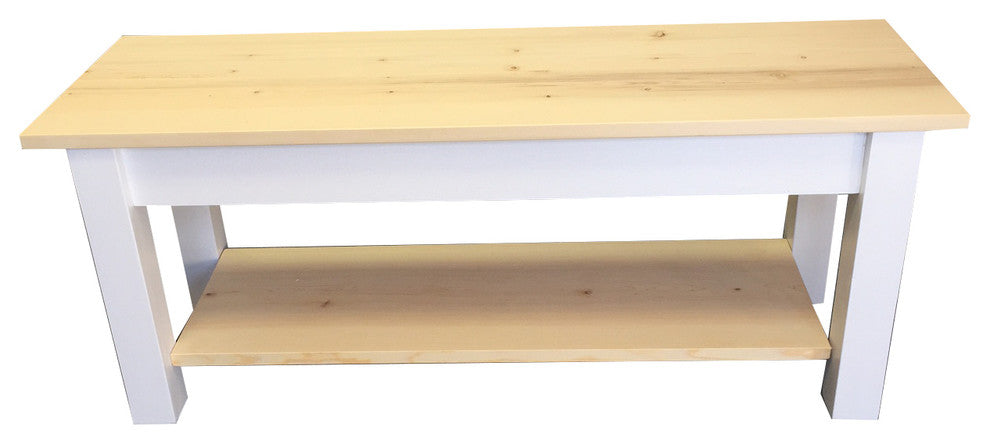 Nantucket Bench With Shelf, 72"
