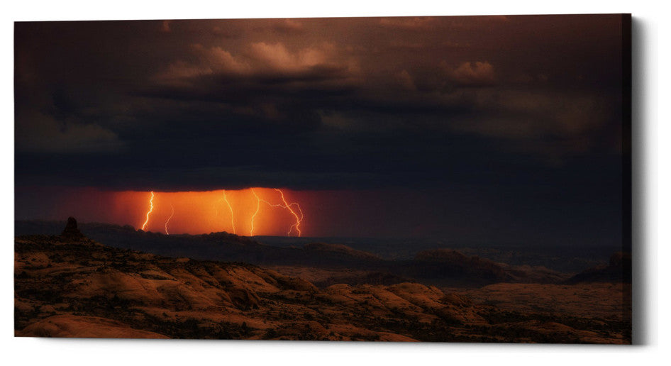 Epic Graffiti "Arches Light Snow" by Darren White, Giclee Canvas Art, 20"x40"