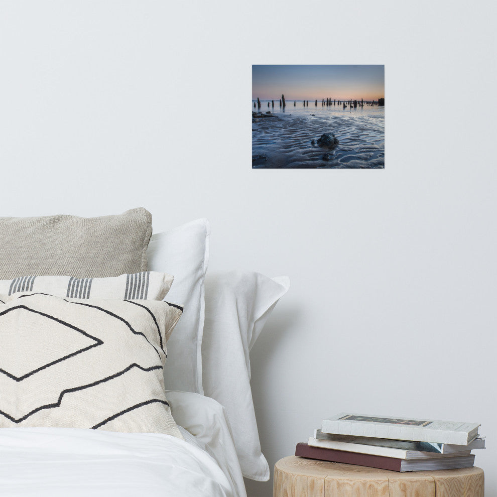 Low Tide At Battery Landscape Photo, Beach Unframed Wall Art Print, 11" X 14"
